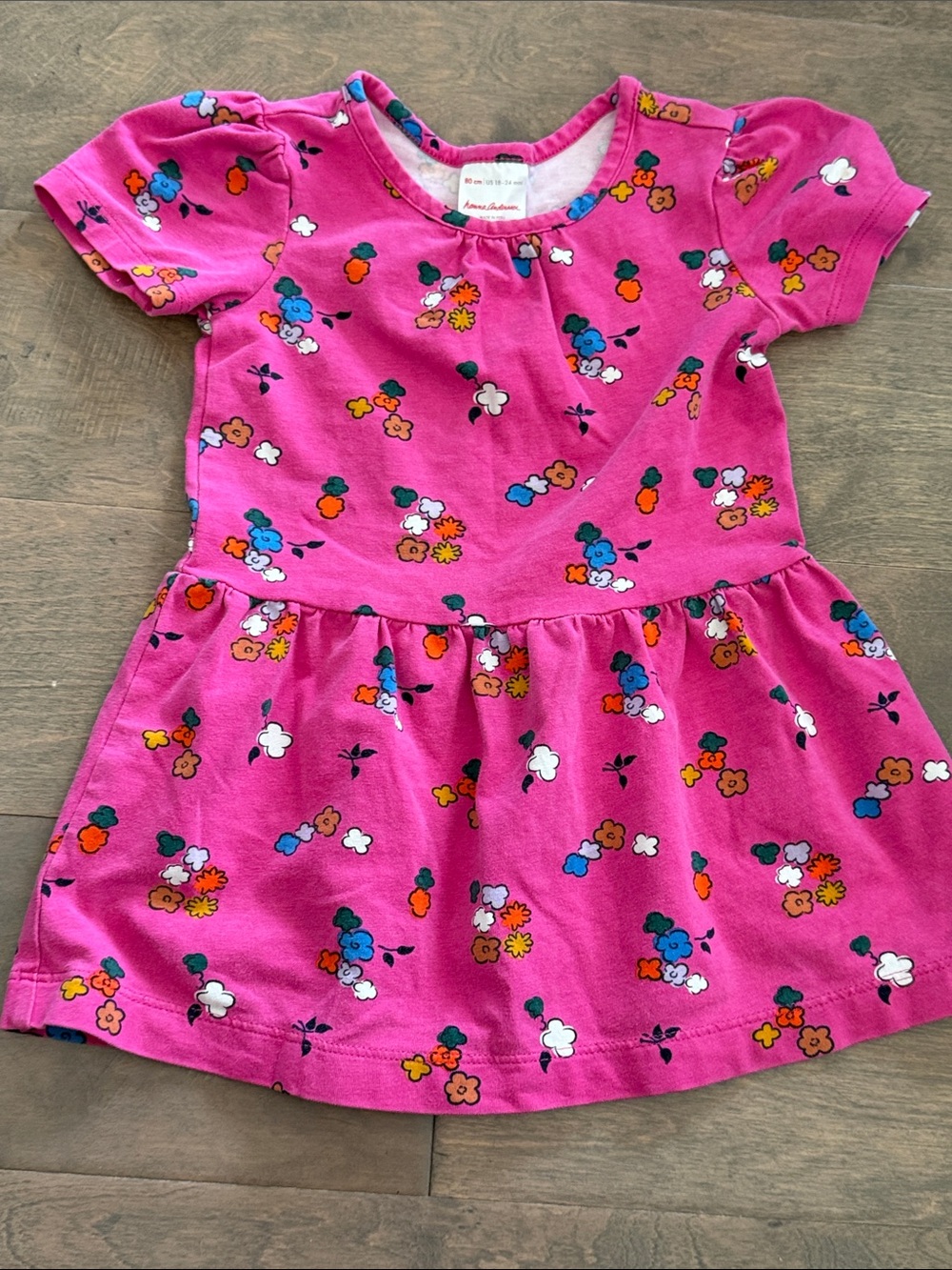 Hanna Andersson Bright Pink Floral Knit Play Dress